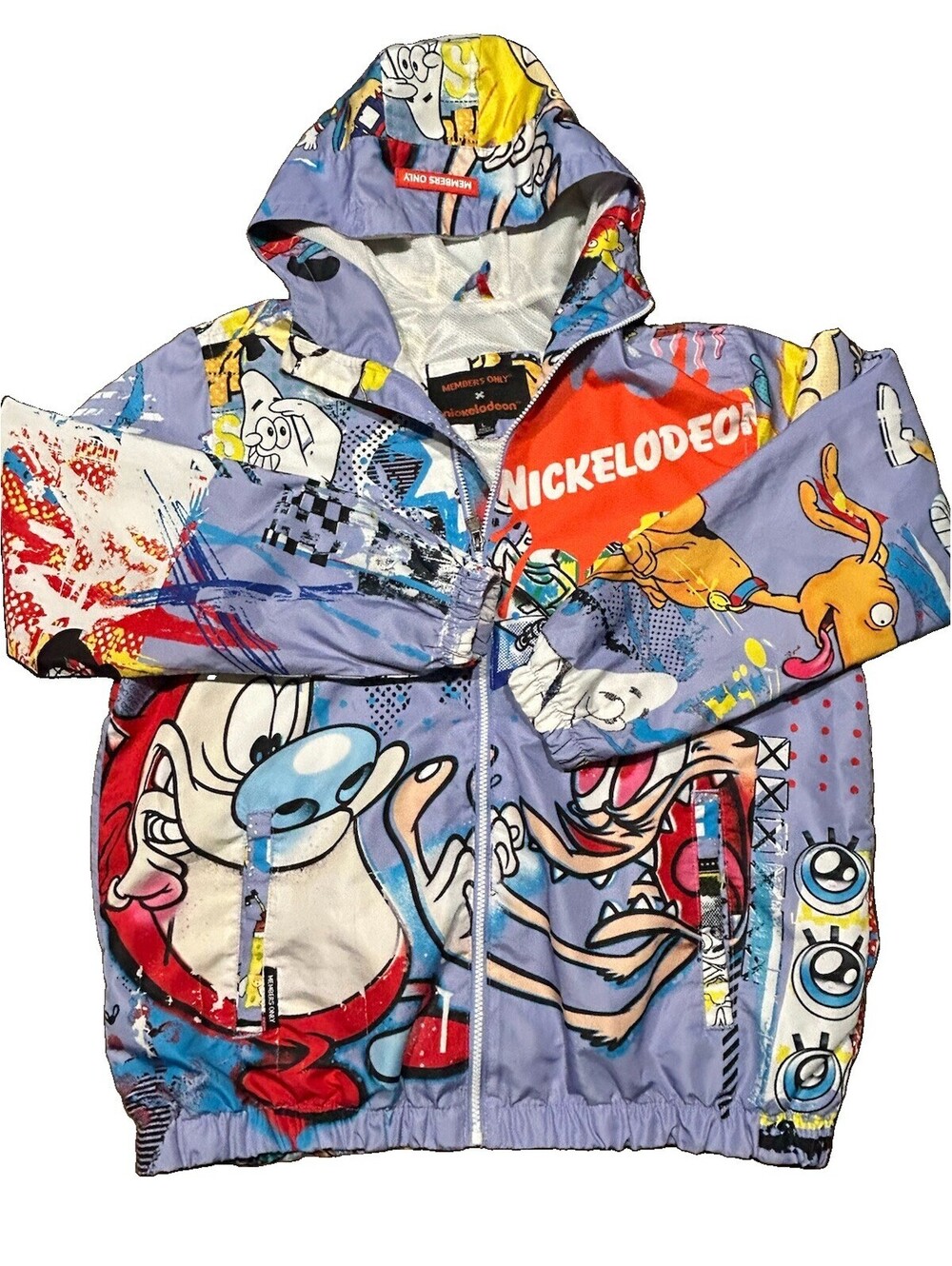 Members Only x Nickelodeon Jacket Large All Over Print Rugrats Hey Arnold 2022